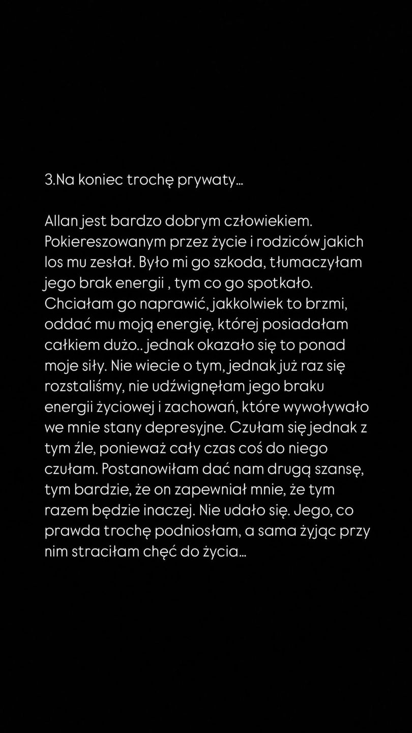 Była dziewczyna Allana Krupy reaguje na jego oświadczenie