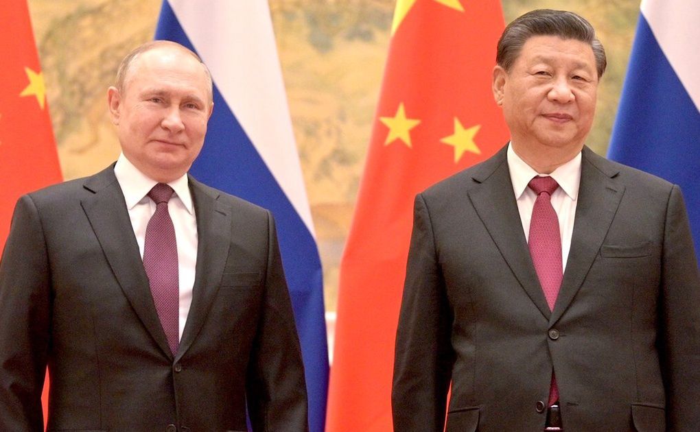 Russian President Vladimir Putin in BeijingBEIJING, CHINA â FEBRUARY 4: (---EDITORIAL USE ONLY - MANDATORY CREDIT - "KREMLIN PRESS OFFICE / HANDOUT" - NO MARKETING NO ADVERTISING CAMPAIGNS - DISTRIBUTED AS A SERVICE TO CLIENTS----) Russian President Vladimir Putin (L) and Chinese President Xi Jinping (R) meet in Beijing, China on February 4, 2022. (Photo by Kremlin Press Office/Handout/Anadolu Agency via Getty Images)Anadolu Agencychina