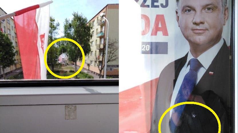 Leszno. Atak na biuro poselskie Jana Mosińskiego z PiS. Ostrzelano plakat z Andrzejem Dudą