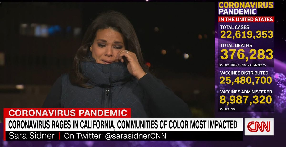 Dziennikarka CNN Sara Sidner nie mogła powtrzymać swoich emocji.