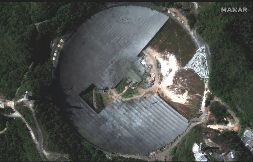 Obserwatorium Arecibo na zdjęciach z kosmosu. Trwają prace porządkowe