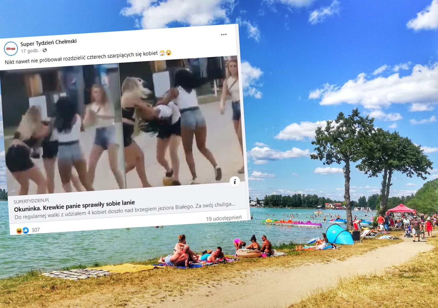 Rozróba w Okunince. Trzy młode kobiety zatrzymane nad jeziorem Białym