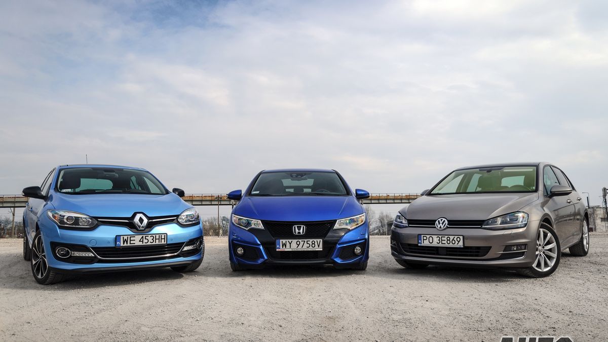 Renault Megane, Honda Civic i Volkswagen Golf - trzy bardzo popularne kompakty, a każdy z nich tak naprawdę inny...