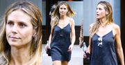 Nieumalowana Heidi Klum w krótkiej halce za 8 tysięcy