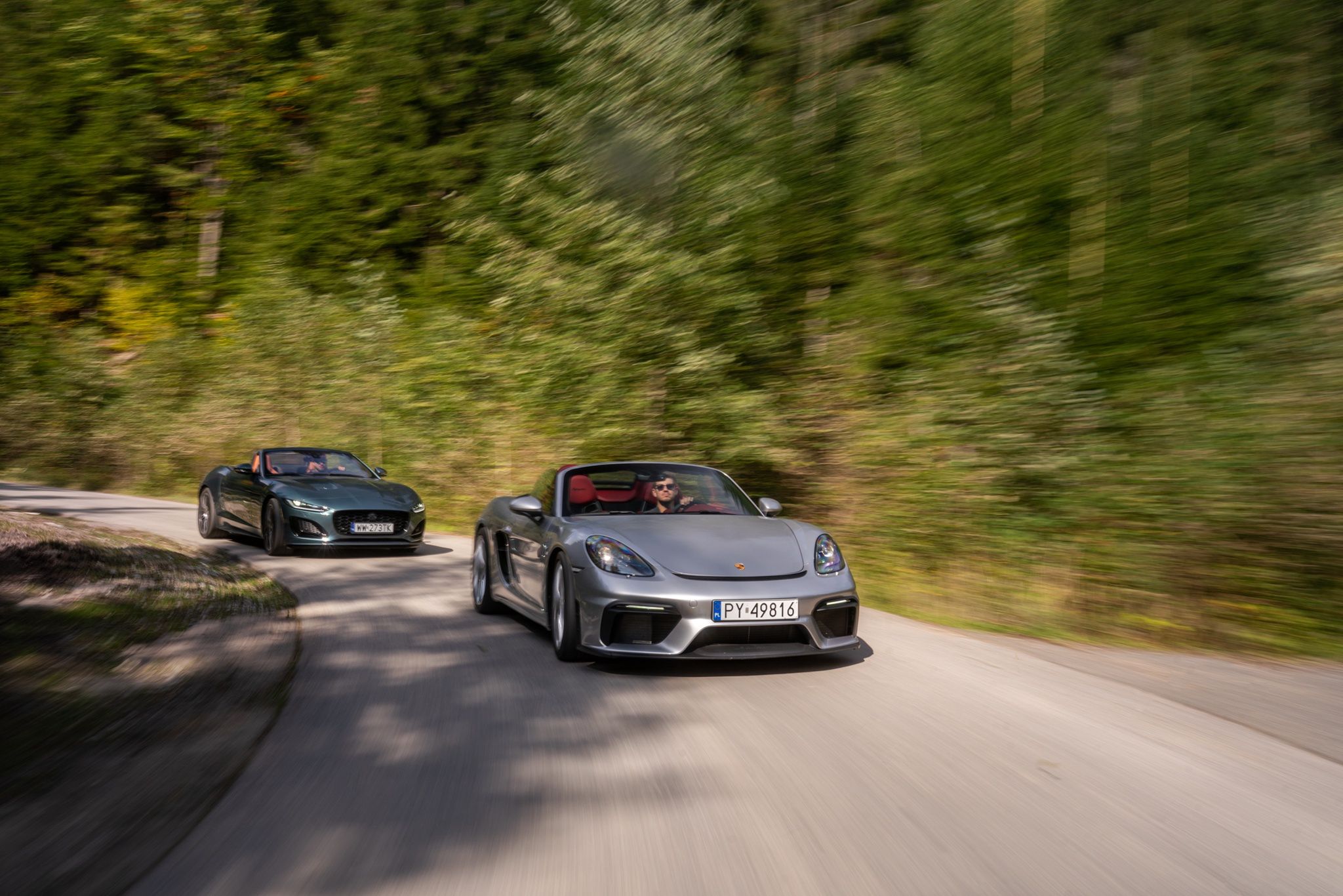 Porsche 718 Spyder vs. Mercedes-AMG SL 63 vs. Jaguar F-Type P450 