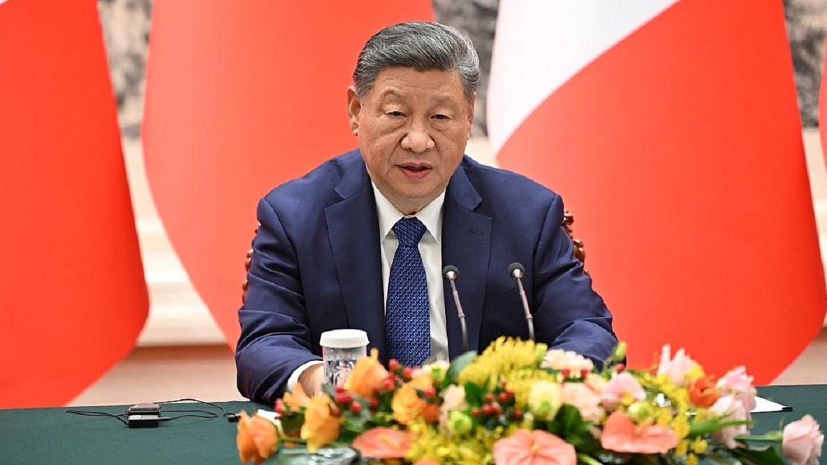 France's President Macron Visits ChinaBEIJING, CHINA - DECEMBER 4: China's President Xi Jinping speaks next to France's President Emmanuel Macron (unseen) during a joint press conference at the Great Hall of the People on December 3, 2025 in Beijing, China. Macron is on an official visit to China that comes on the heels of continuing tension over trade between China and the EU. (Photo by Adek Berry-Pool/Getty Images)Pool