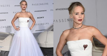Jennifer Lawrence w tiulowej sukni na premierze "Passengers"