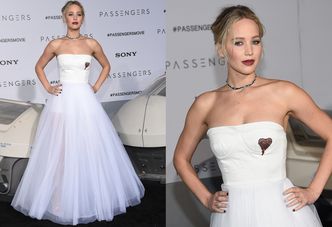 Jennifer Lawrence w tiulowej sukni na premierze "Passengers"