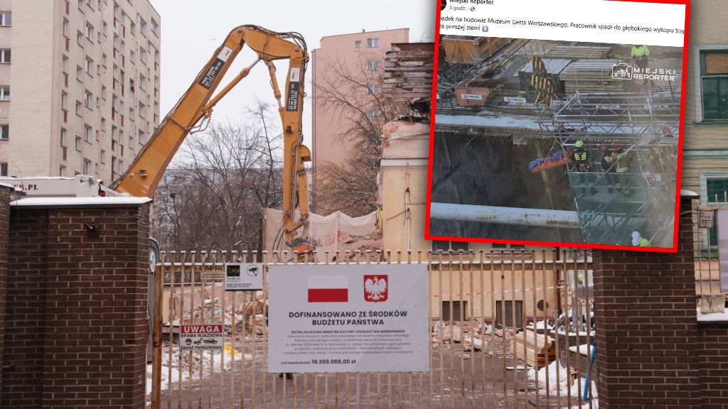 Wypadek na terenie budowy Muzeum Getta Warszawskiego