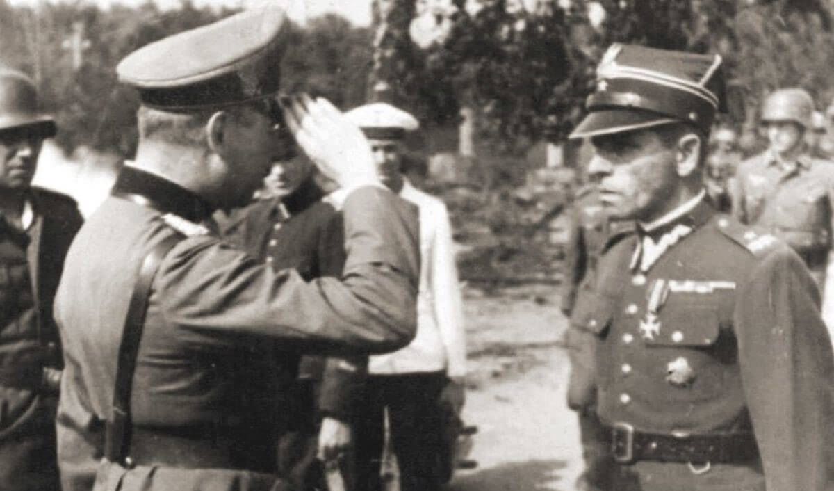 mjr Henryk Sucharski podczas kapitulacji Westerplatte