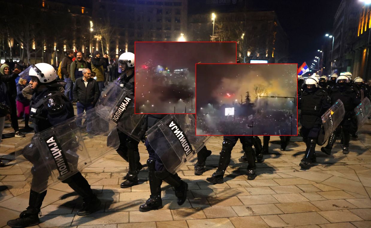 Protestujący w Belgradzie zaatakowali policjantów