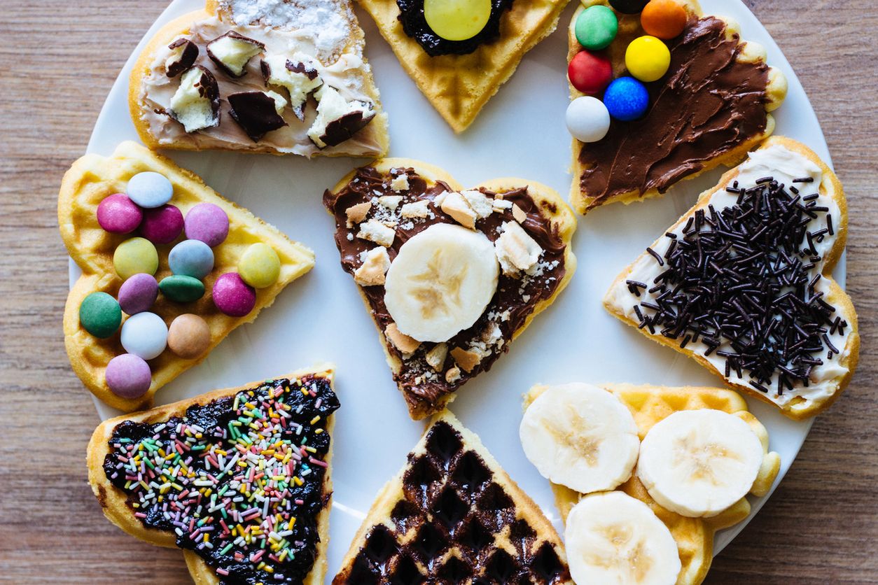 Gofry mogą mieś różny kształt, od serduszek po zwierzątka