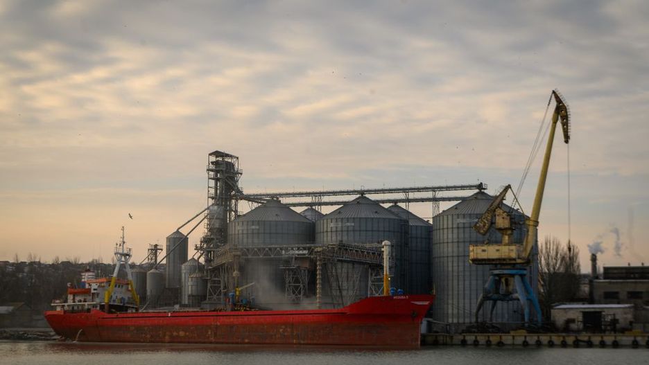 Operations at the UkrTransAgro LLC Grain Terminal and the Azov Ship-Repair Factory at the Port of MariupolThe Medusa S general cargo ship is loaded with grain, destined for Turkey, at the UkrTransAgro LLC grain terminal at the Port of Mariupol in Mariupol, Ukraine, Thursday, Jan. 13, 2022. Mariupol Mayor Vadym Boichenko said the city, just miles from the front lines in Ukraine, is turning into the country's"shop front window" to show how a reintegrated Donbas could be rebuilt. Photographer: Christopher Occhicone/Bloomberg via Getty ImagesBloombergeuropean, azov sea, ukrainian, importexport, commodity, commodities, business news, transportation and logistics, eastern european countries, emea, shipping, cargo transport, government news, grains, industries, marine transport