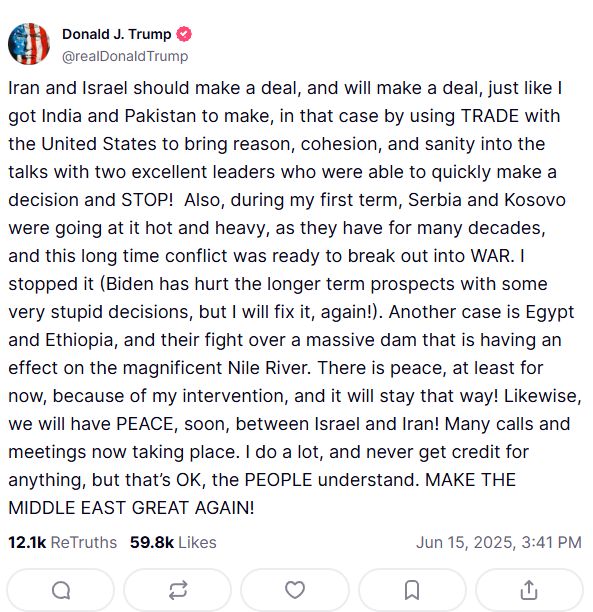 Wpis Donalda Trumpa