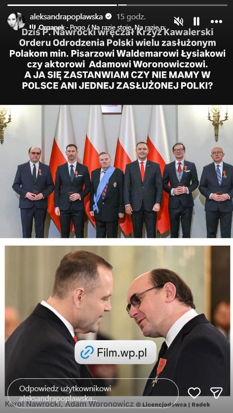 Aleksandra Popławsska o uhonorowania twórców przez Nawrockiego