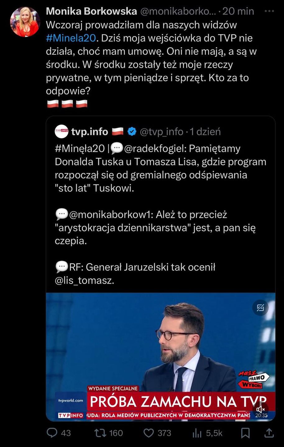 Monika Borkowska zabrała głos