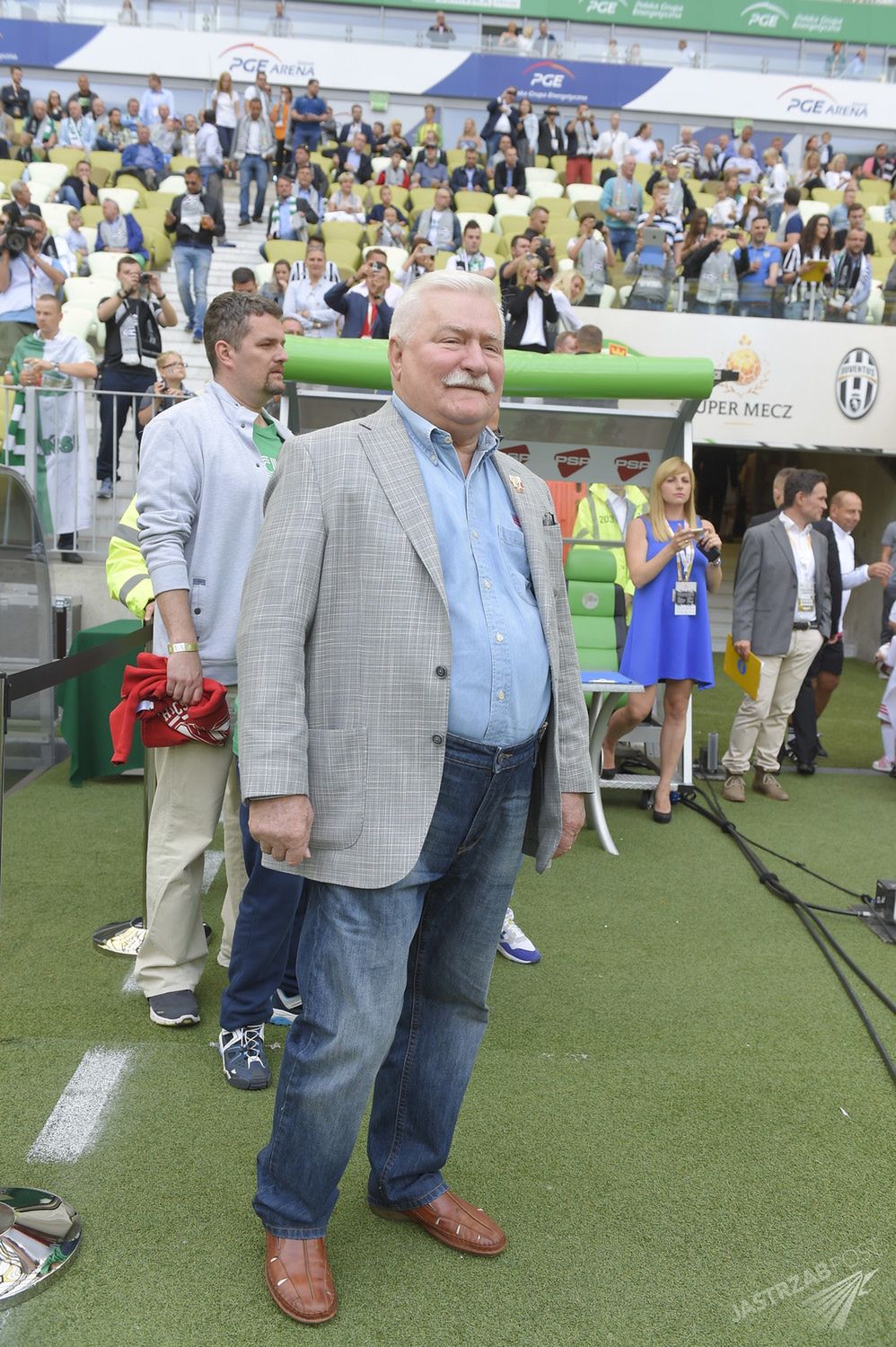 Lech Wałęsa na meczu Juventus Turyn i Lechia Gdańsk