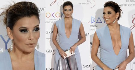 Eva Longoria w sukni z głębokim dekoltem