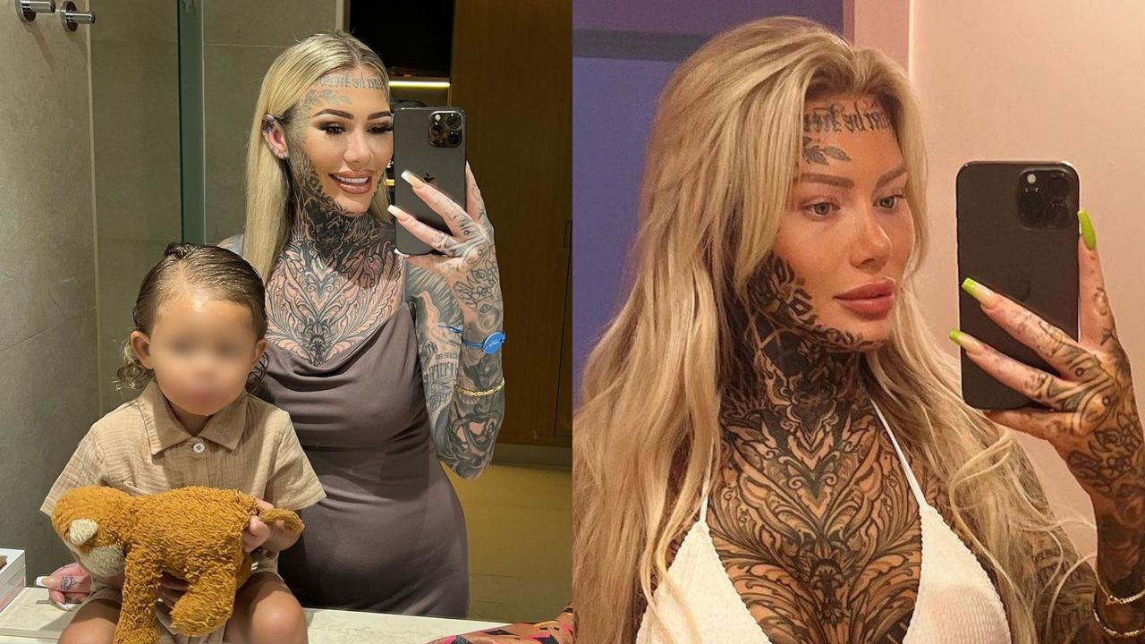 Here is the most tattooed mom in the UK. She spent a fortune on it.