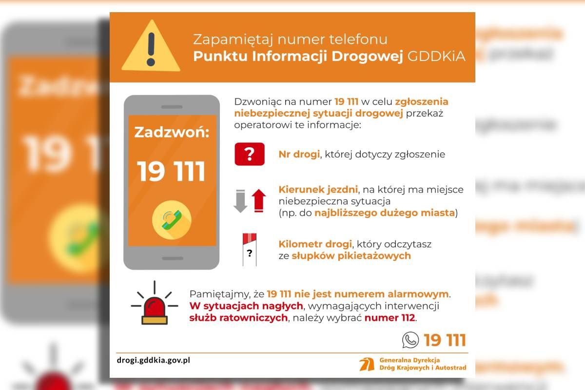 19 111 - jak zgłosić sytuację na drodze