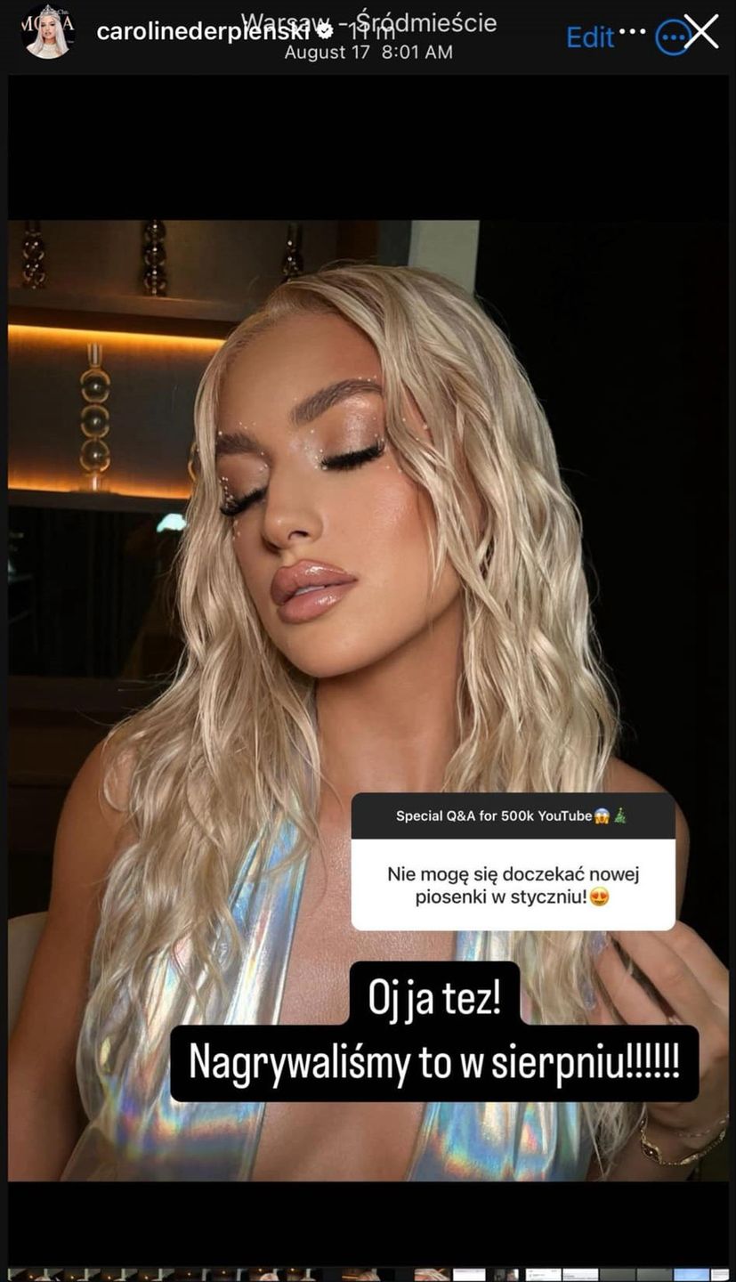 Posiniaczona Caroline Derpienski zapowiada nową piosenkę