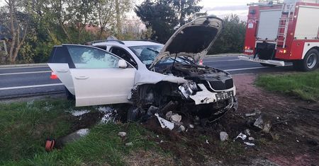 Kolizja drogowa w Miłkowie