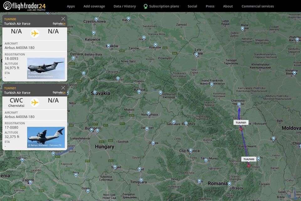 Tureckie samoloty transportowe opuściły Ukrainę 