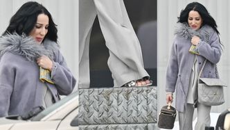 Zmarznięta Justyna Steczkowska paraduje na mrozie z ODKRYTYMI STOPAMI i torebkami za 40 TYSIĘCY (ZDJĘCIA)