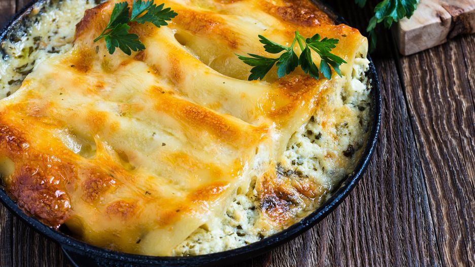 Cannelloni zapiekane ze szpinakiem