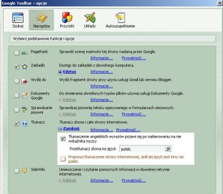 Szybkie tłumaczenie z Google Toolbar 2