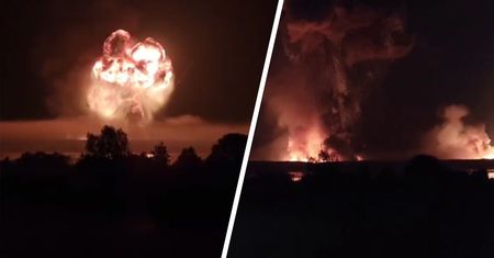 Pożar i dziesiątki eksplozji. Dron uderzył w skład amunicji