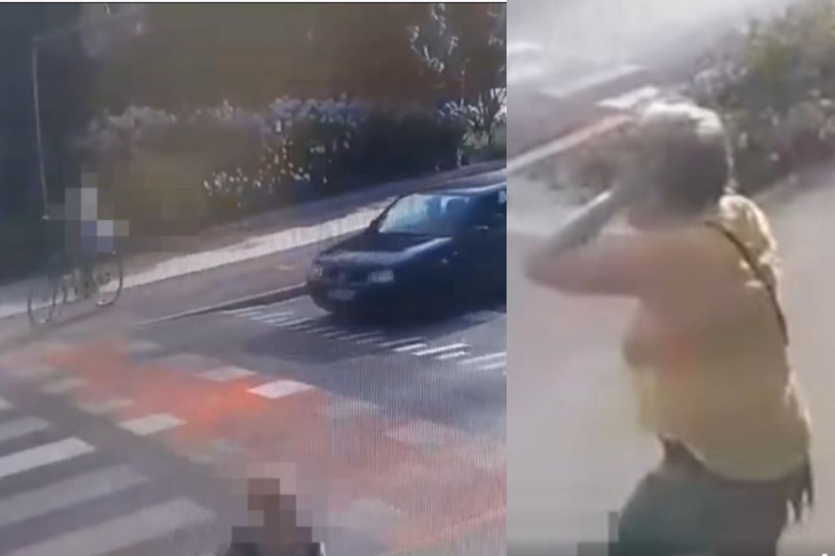 Rowerzystka była o krok od tragedii. Policja pokazała nagranie