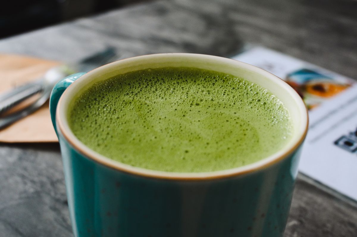 Matcha instead of coffee. It makes sense!