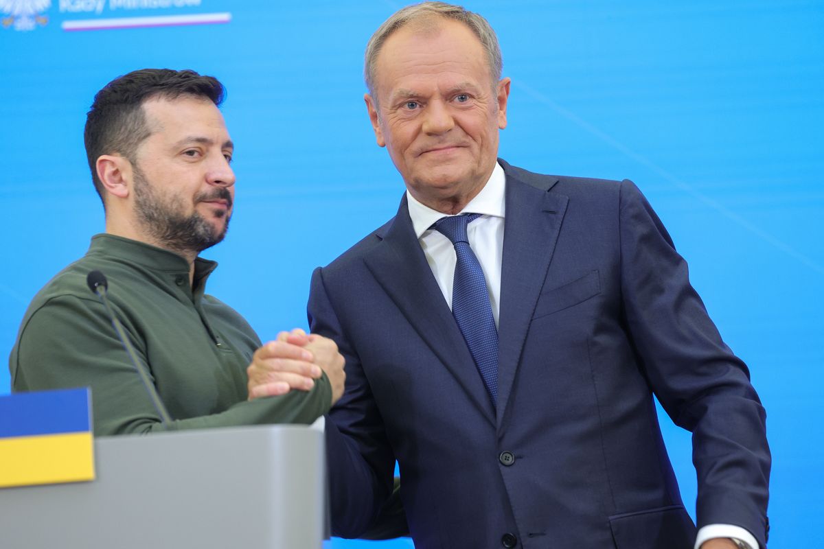 Wołodymyr Zełenski i Donald Tusk