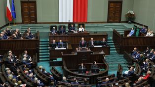 Nie wysłuchał przysięgi Nawrockiego. Wyszedł po hymnie