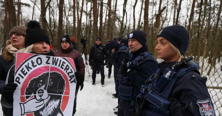 Nocna ewakuacja psów w Sobolewie. Policja odpowiada na zarzuty