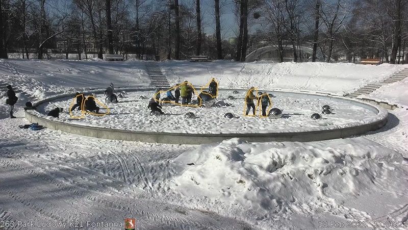 Zapis miejskiego monitoringu na fontannę w Parku Ludowym | fot. Miasto Lublin