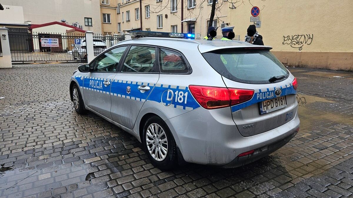 Policjanci ukarali kobietę za korzystanie z telefonu na przejściu dla pieszych