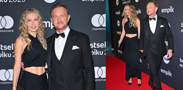 Edyta Pazura chwali się UMIĘŚNIONYM BRZUCHEM, pozując na Bestsellerach Empiku u boku Cezarego (ZDJĘCIA)