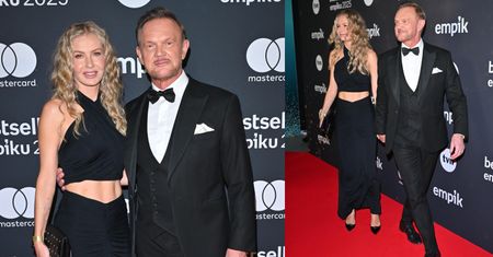 Edyta Pazura chwali się UMIĘŚNIONYM BRZUCHEM, pozując na Bestsellerach Empiku u boku Cezarego (ZDJĘCIA)