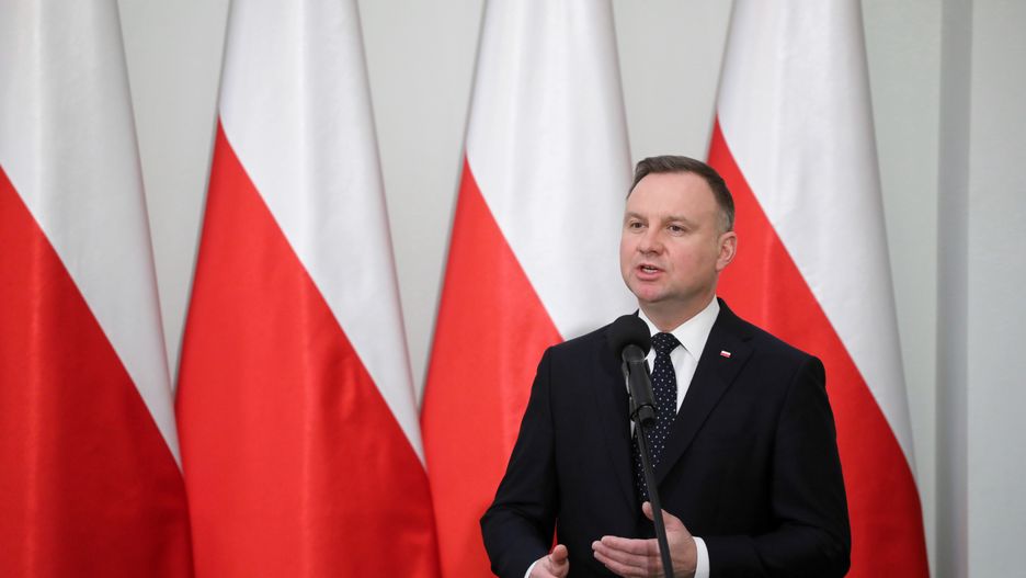 Warszawa, 18.01.2022. Prezydent RP Andrzej Duda wziął udział w spotkaniu z przedstawicielami kościołów i związków wyznaniowych, obecnych w Polsce oraz Komisji Wspólnej Rządu i Mniejszości Narodowych i Etnicznych, 18 bm. w Pałacu Prezydenckim w Warszawie, 18 bm. (aldg) PAP/Wojciech Olkuśnik