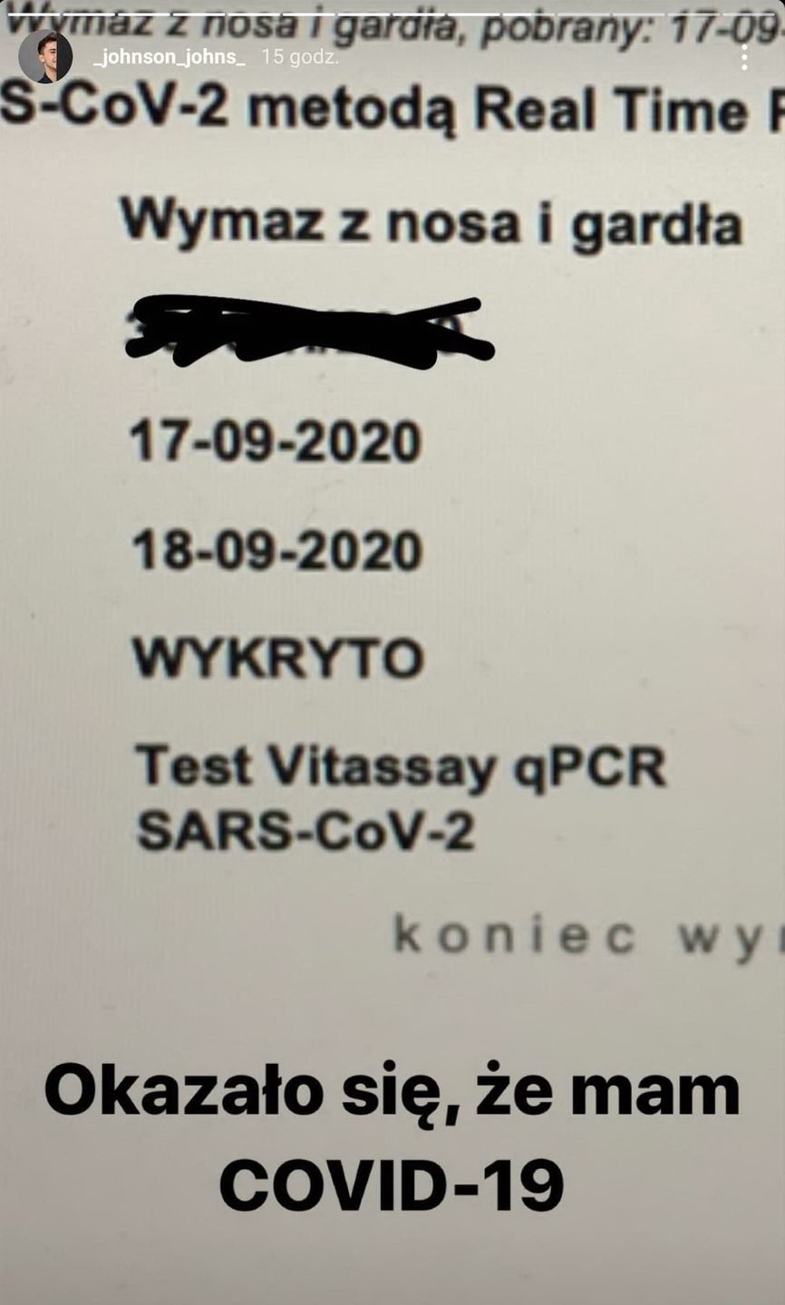 Jan Kietliński opowiedział swoją "koronahistorię" na Instagramie