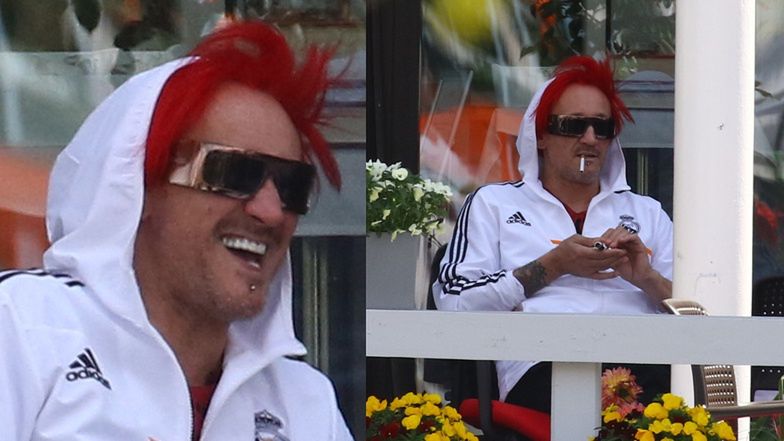 Michał Wiśniewski z rodziną na lunchu 