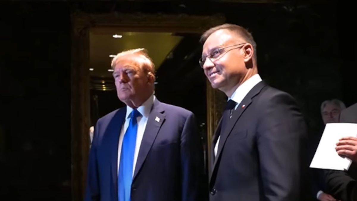 Andrzej Duda na spotkaniu z Donaldem Trumpem.