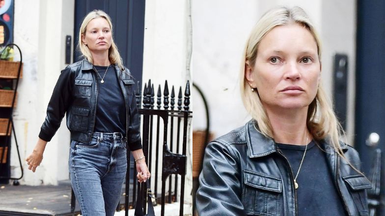 Rockowa Kate Moss BEZ MAKIJAŻU załatwia sprawunki w Londynie (ZDJĘCIA)