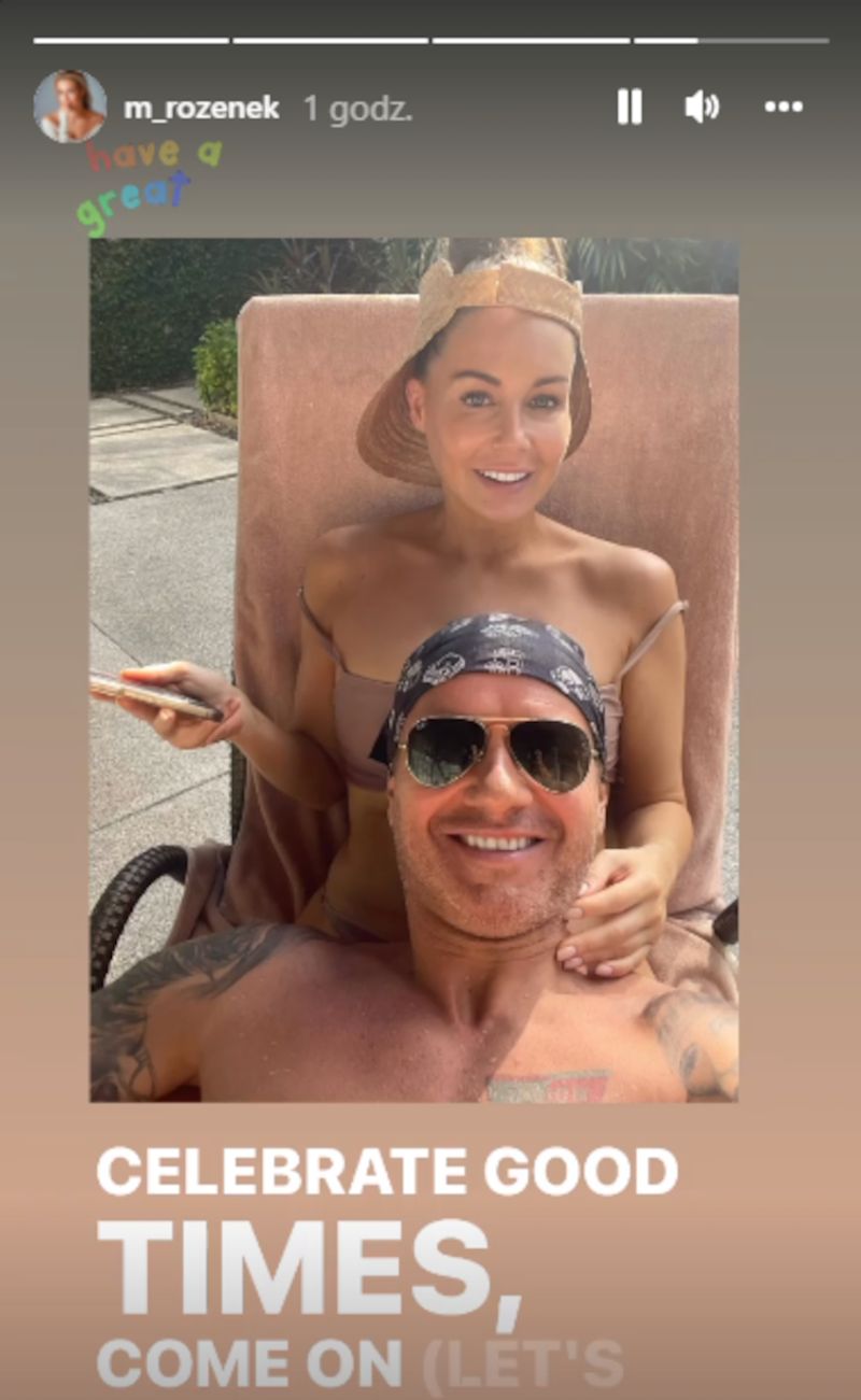 Małgorzata Rozenek i Radosław Majdan dokazują w Tajlandii. Ona wypina pośladki, on kładzie jej głowę na biuście 