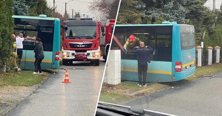 Autobus wjechał w dom. Zdjęcia z miejsca wypadku