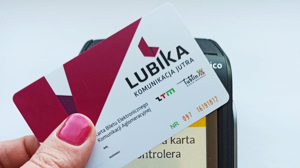 Karta biletu elektronicznego Lubika ze znacznikiem Lubelskiej Karty Miejskiej