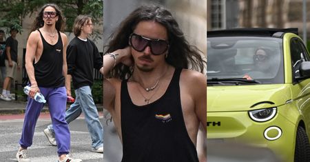 Michał Szpak mknie po Warszawie w koszulce z flagą LGBT i wsiada do elektryka za ponad 200 TYSIĘCY ZŁOTYCH (ZDJĘCIA)