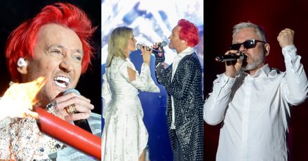 Michał Wiśniewski, Ania Świątczak i Jacek Łągwa tańczą z pochodniami na jubileuszowym koncercie Ich Troje (ZDJĘCIA)